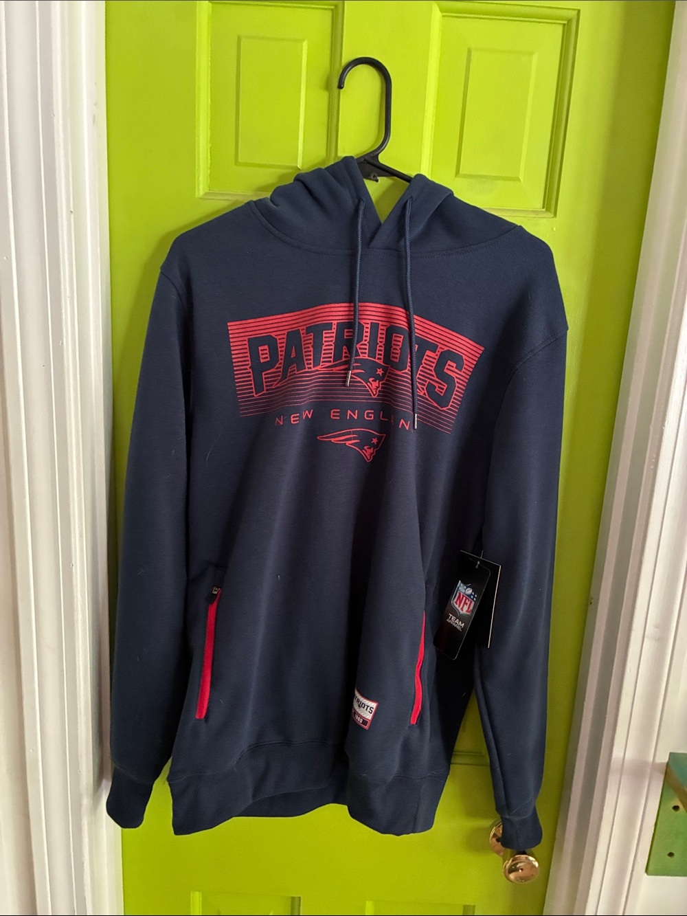 NFL New England Patriots Navy Hoodie with Red Graphics